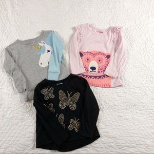 2T girls bundle, long sleeve tees, animal graphics